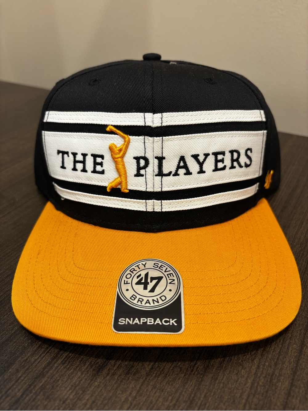 47 Brand The Players Club PGA tour snapback Cap black w/Gold visor NWT